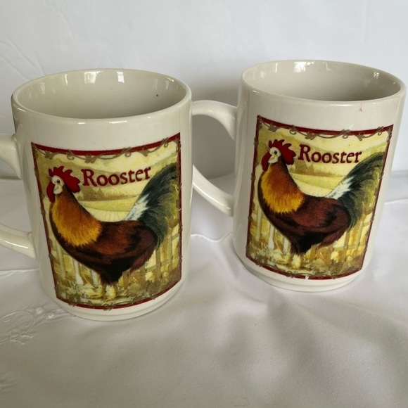 Bay Island Rooster Teapot and Two Tea/Coffee Cups Farmhouse Country Kitc… - Picture 15 of 16